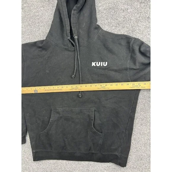 KUIU Hoodie Mens Large Black Pullover Fleece Sweatshirt Hunting Graphic Logo - Picture 6 of 7